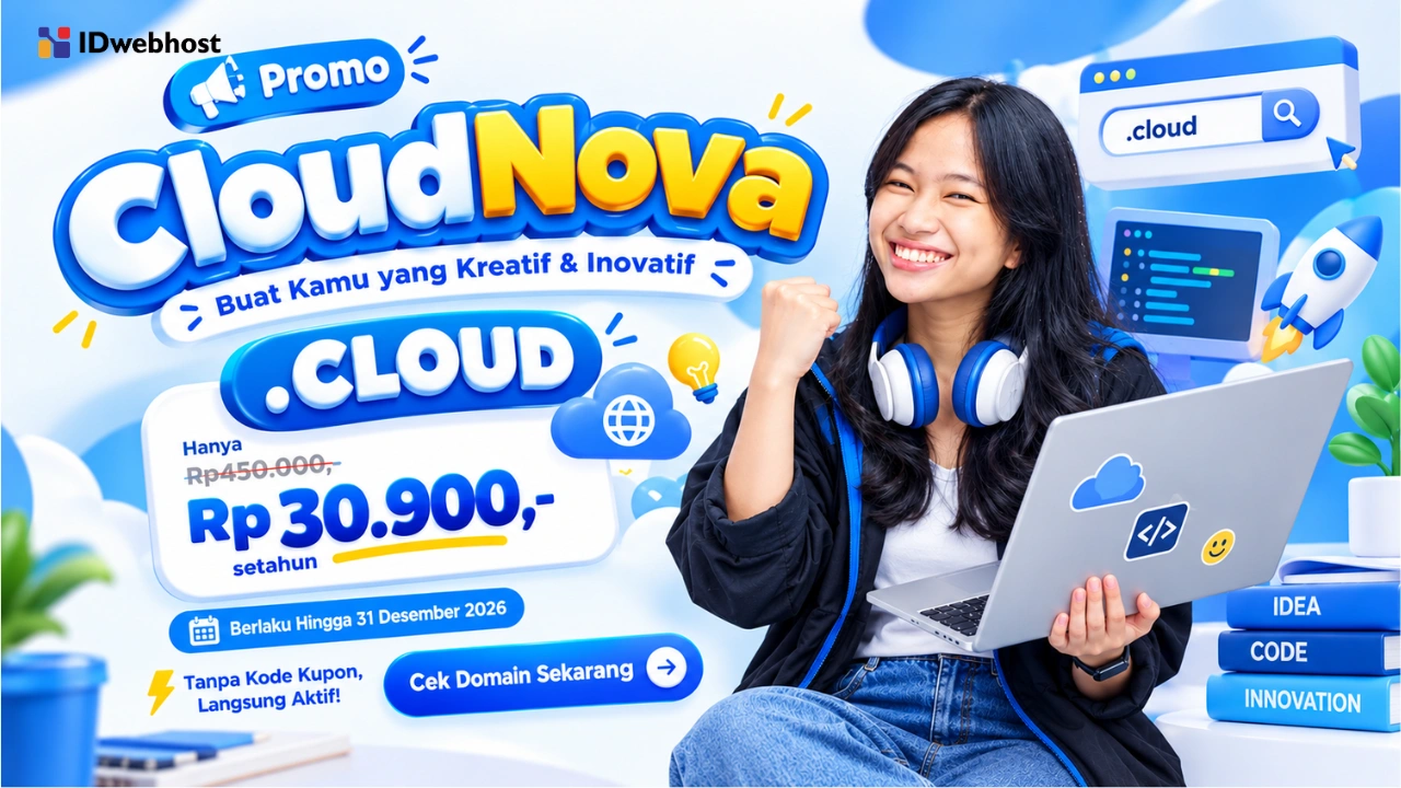 Website Kreatif dan Inovatif Pakai Domain .CLOUD Hanya Rp30.900,-